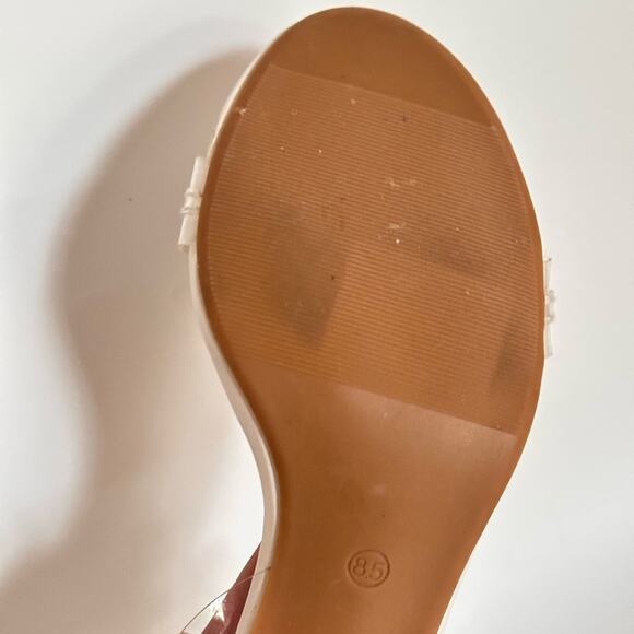 New Olivia & Kate Bling All About It Clear Block Heel Sandals - Picture 6 of 8